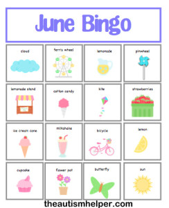 The Autism Helper - June Bingo
