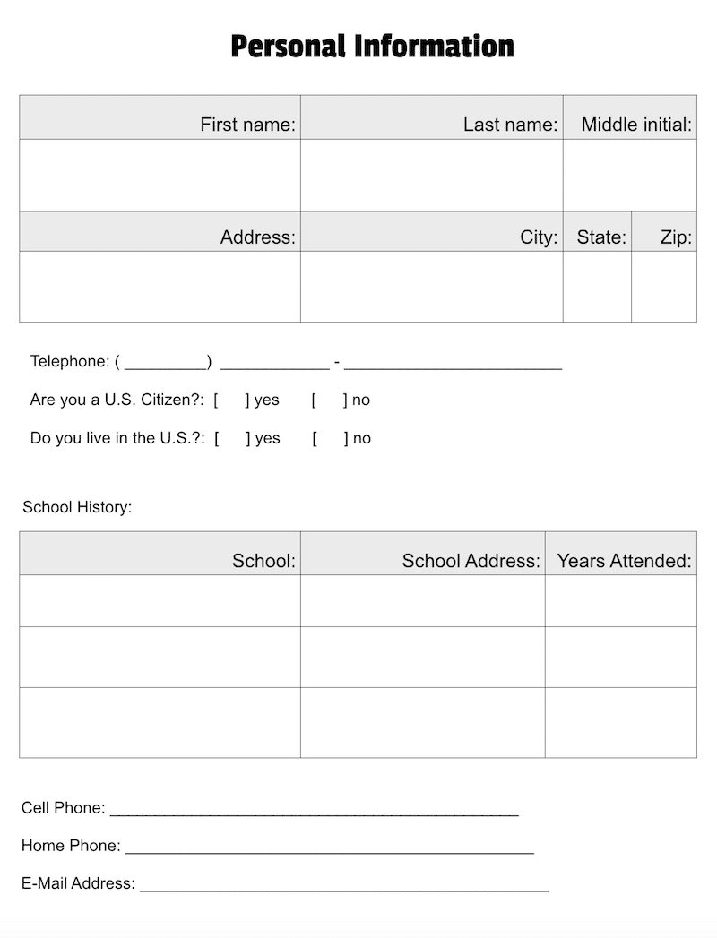 Working on Personal Information - The Autism Helper