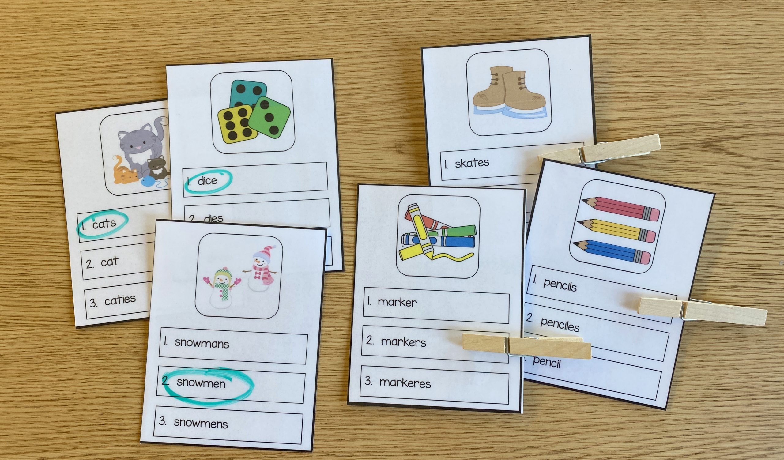 Activities for Teaching Plural Concepts Plural Board examples