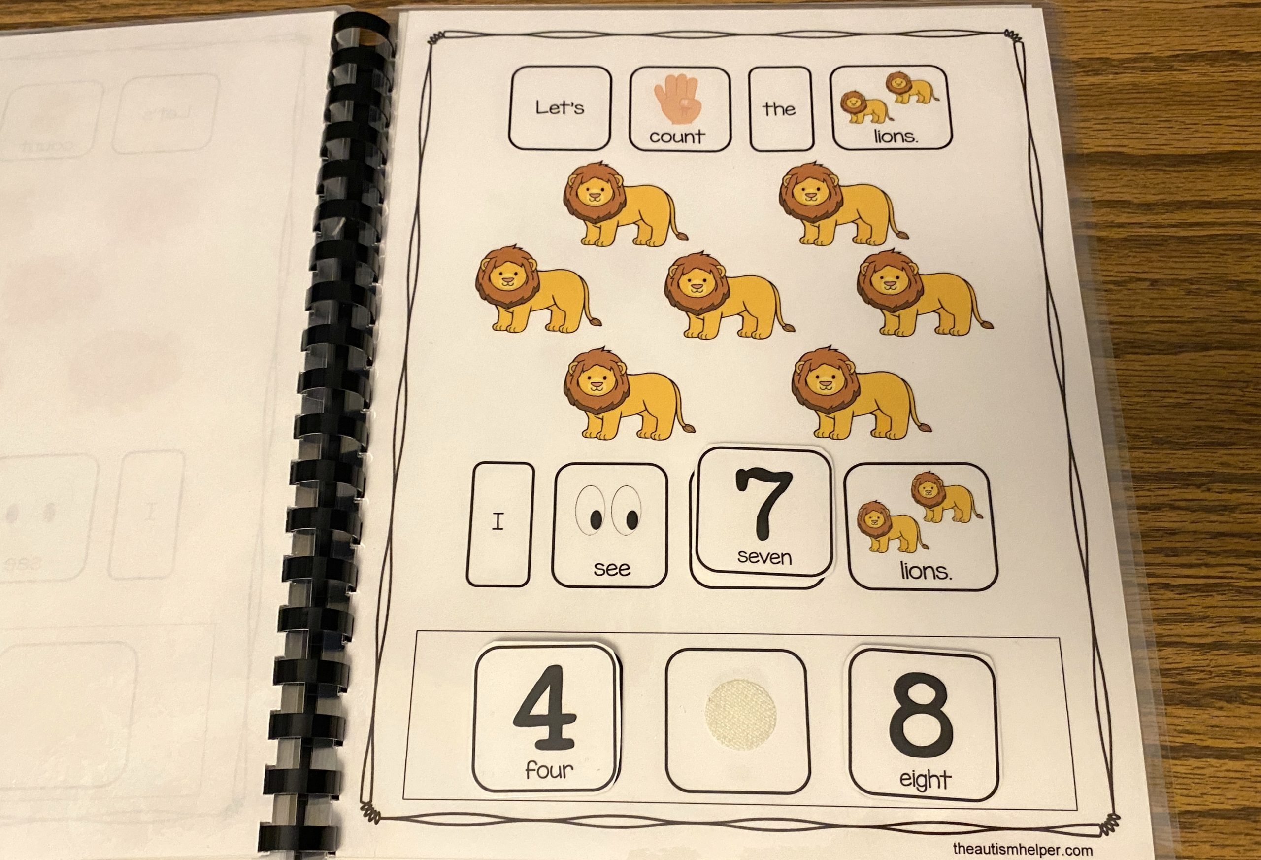 lets count the animals 7 lions -2