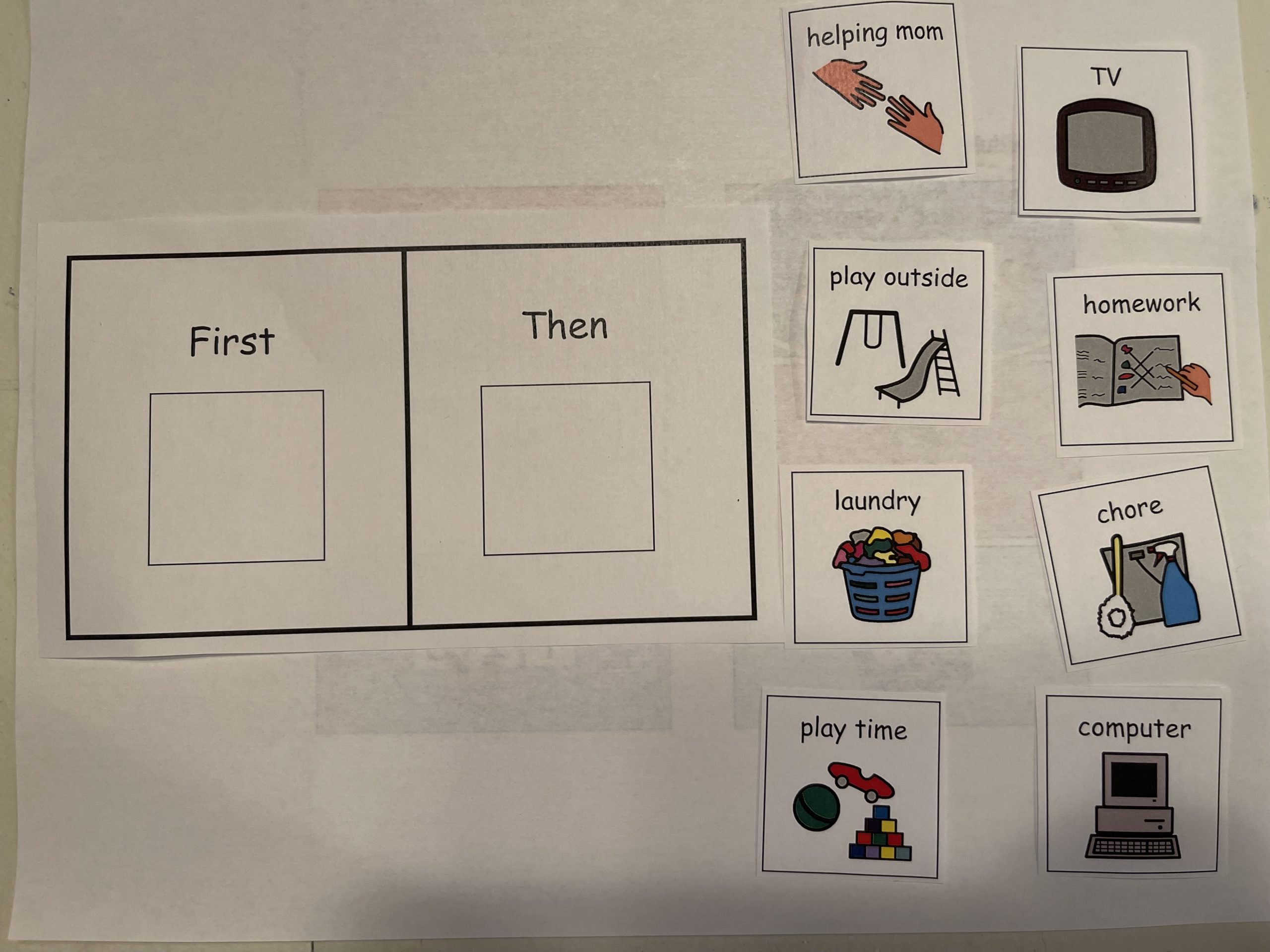 picture schedules first_then