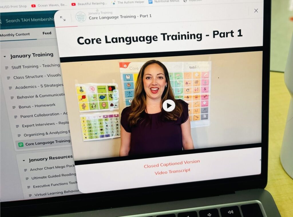 This is a video featured in the professional development membership about core language.